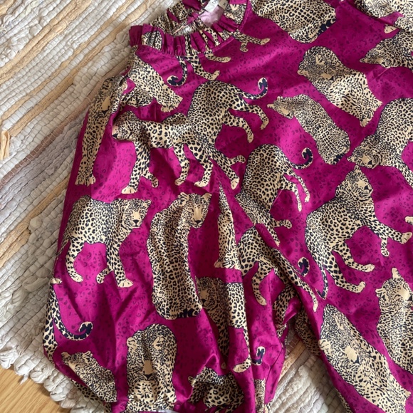 EUC Tyler Boe Pink Sammy Cheetah with Ruffled Sleeves Mini Dress Size Medium - Picture 6 of 9